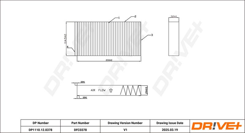 Filtru, aer habitaclu DP1110.12.0378 Dr!ve+