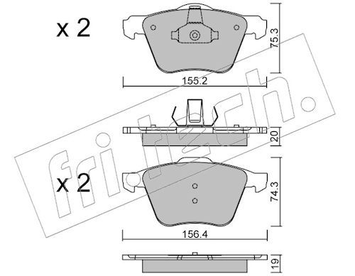 fri.tech. 615.1 Brake Pad Set, disc brake