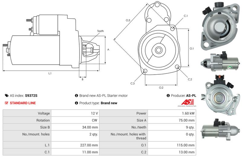 AS-PL S9372S Starter