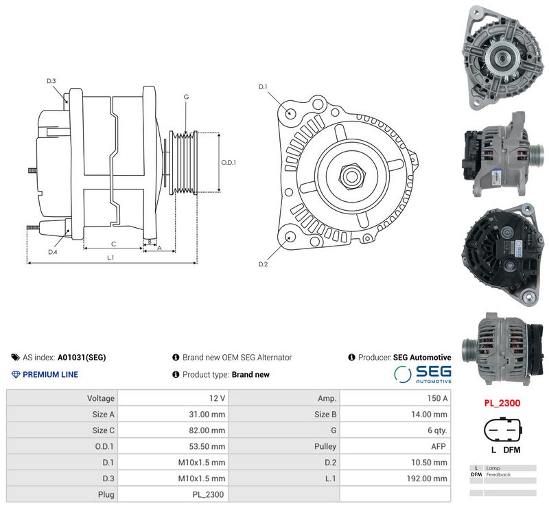 AS-PL A01031(SEG) Generatorius