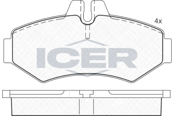 Комплект гальмівних накладок, дискове гальмо, Icer 141289