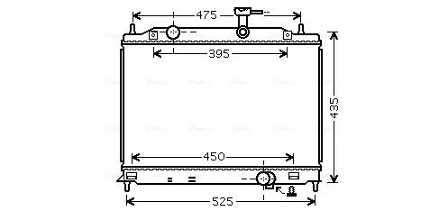 Радіатор, система охолодження двигуна, Ava HY2170
