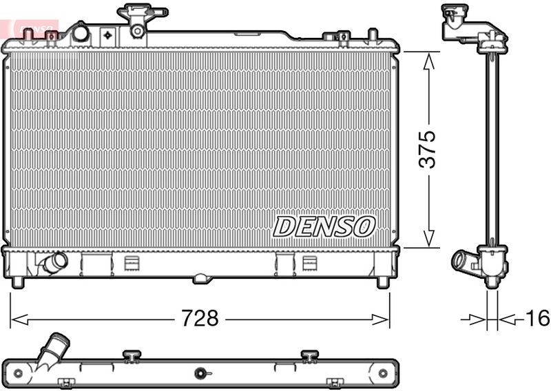 Радіатор, система охолодження двигуна, Denso DRM44033