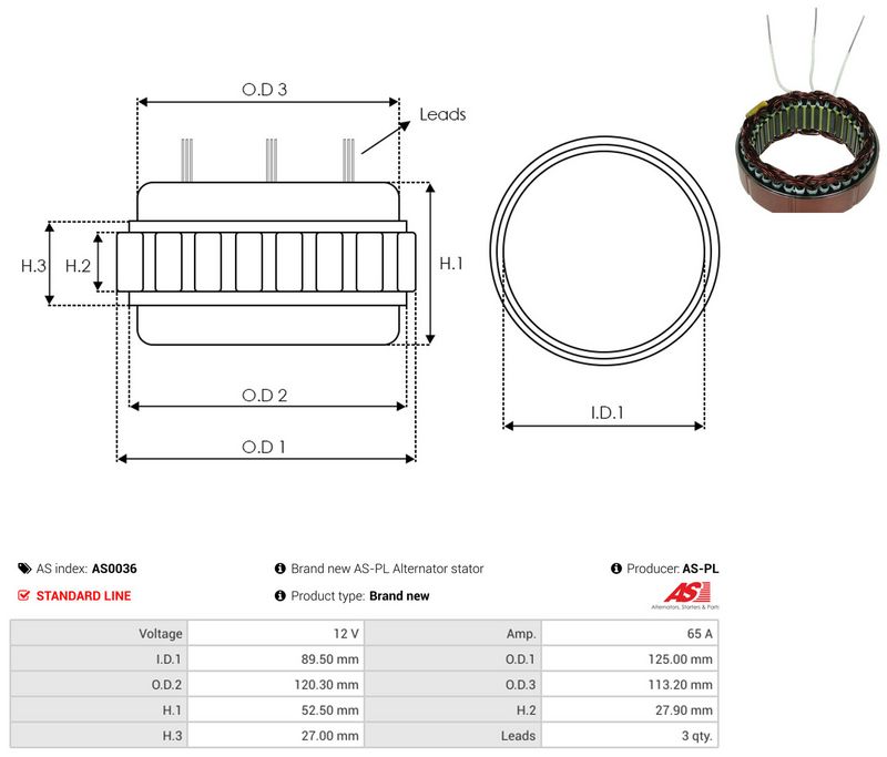 Staator, generaator, AS-PL AS0036