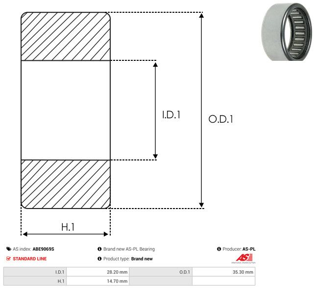 AS-PL ABE9069S Bearing