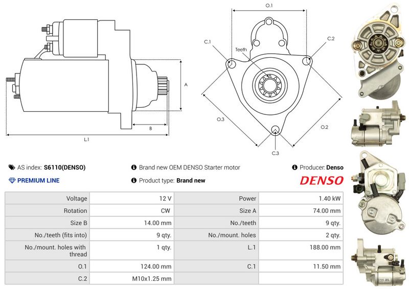AS-PL S6110(DENSO) Starter