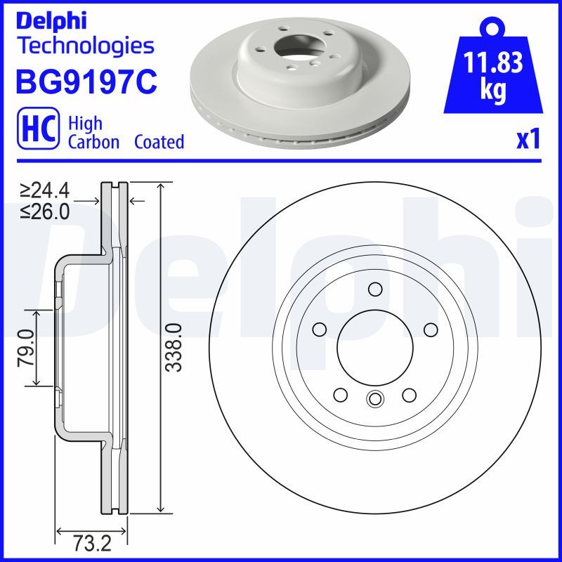 Гальмівний диск, Delphi BG9197C