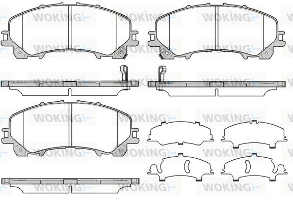 Комплект гальмівних накладок, дискове гальмо, Woking P15073.12