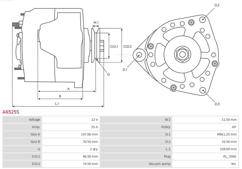 AS-PL A6525S Alternator