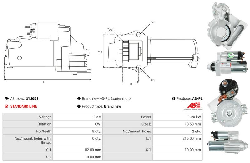 AS-PL S1205S Starteris