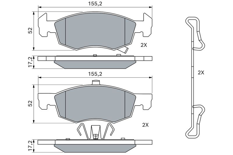 BOSCH 0986494824 Brake Pad Set, disc brake