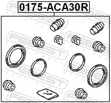 Ремонтний комплект, гальмівний супорт, Febest 0175-ACA30R