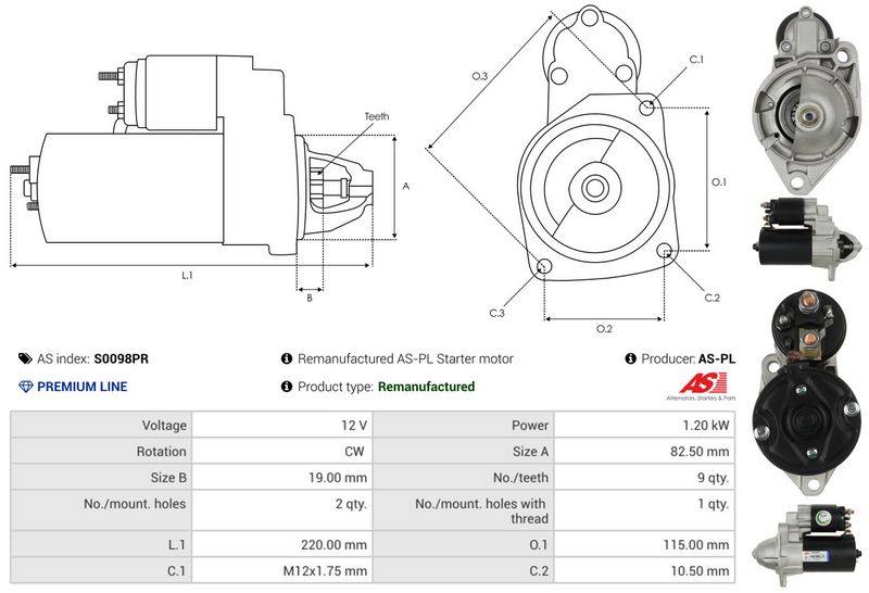 AS-PL S0098PR Starter