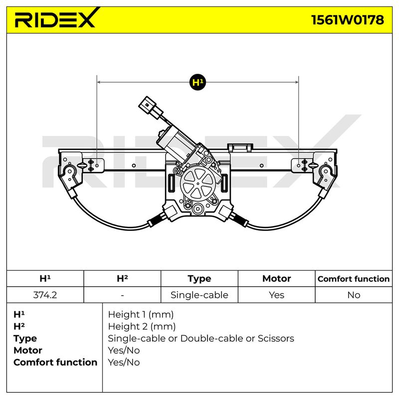 стъклоподемник RIDEX