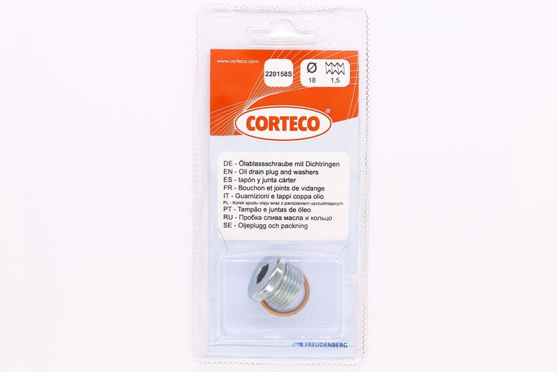 CORTECO 220158S Alyvos išleidimo kaištis, alyvos karteris
