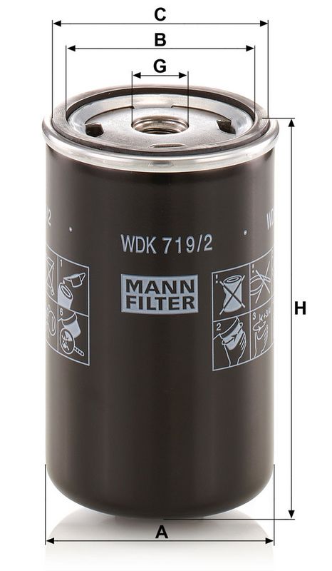 Kütusefilter, MANN-FILTER WDK 719, 2
