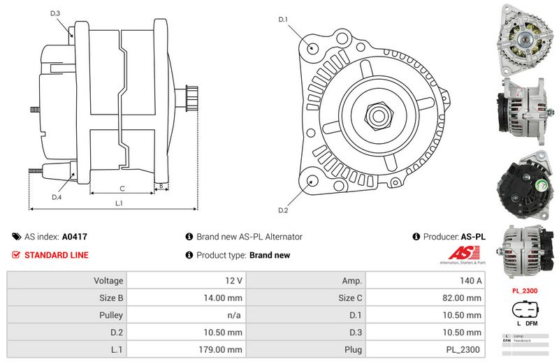 AS-PL A0417 Alternator