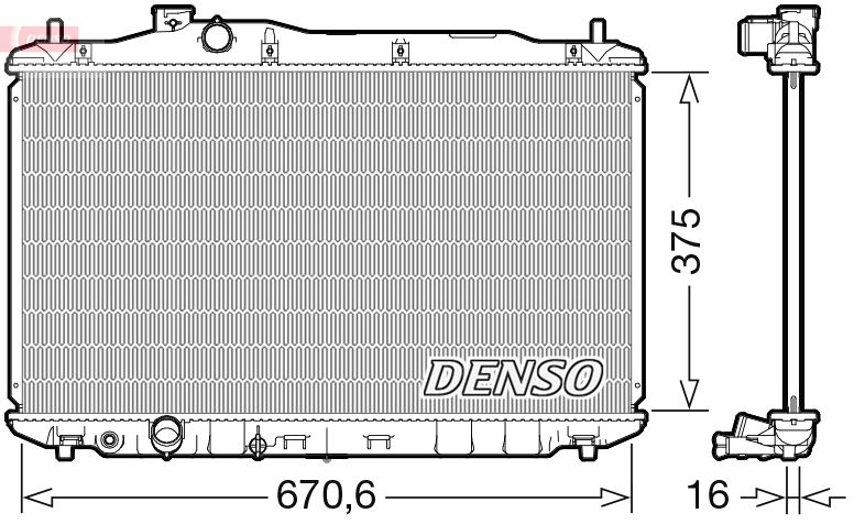 Радіатор, система охолодження двигуна, Denso DRM40105