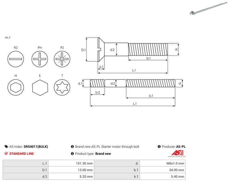 AS-PL SRS4011(BULK) Repair Set, alternator