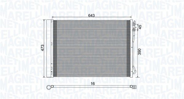 Конденсатор, система кондиціонування повітря, Magneti Marelli 350203781000