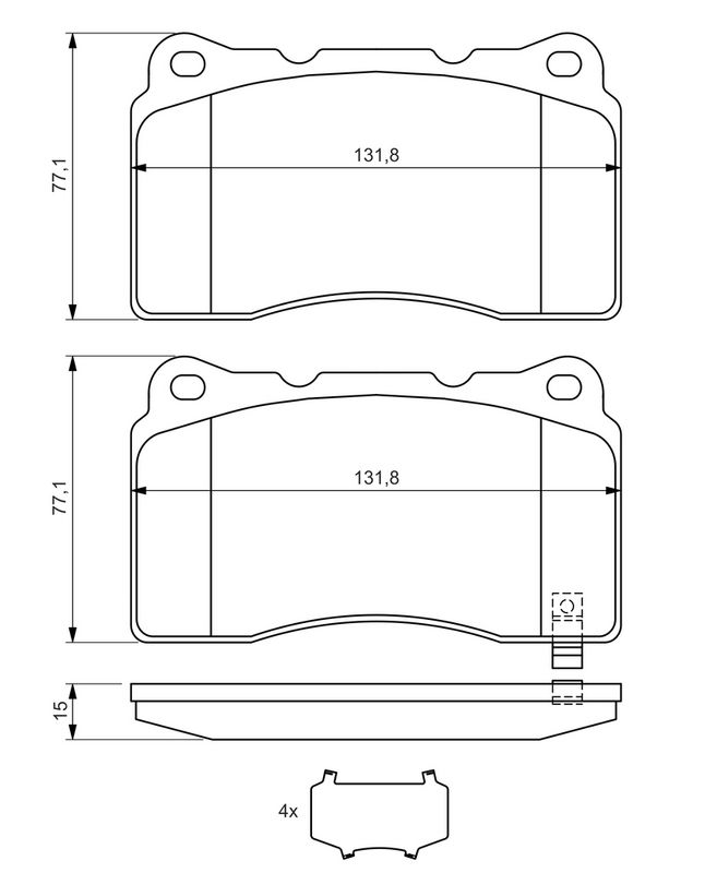Piduriklotsi komplekt, ketaspidur, BOSCH 0 986 494 395