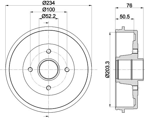 HELLA PAGID 8DT 355 301-401 Brake Drum