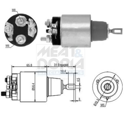 MEAT & DORIA Magneetschakelaar, startmotor 46146