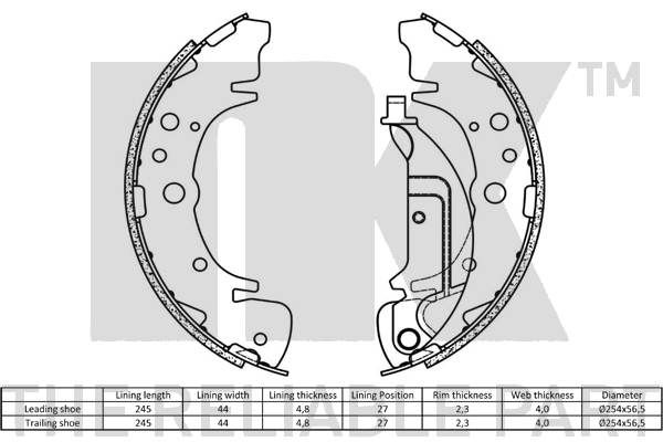 NK 2734666 Brake Shoe Set