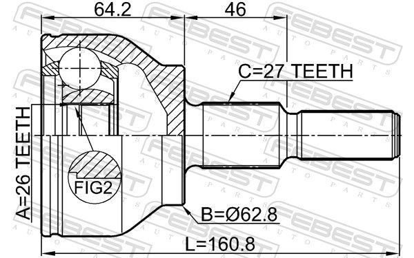 FEBEST 2110-KUGII Joint Kit, drive shaft