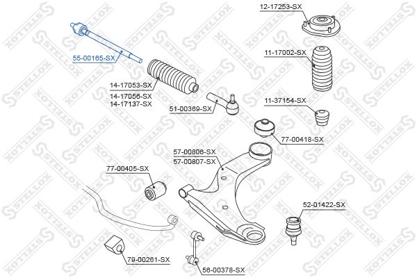 STELLOX 55-00165-SX Inner Tie Rod