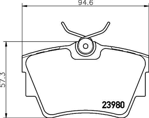 Комплект гальмівних накладок, дискове гальмо, Hella 8DB355010-761