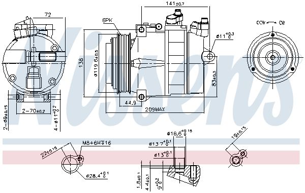 NISSENS 89022 Compressor, air conditioning