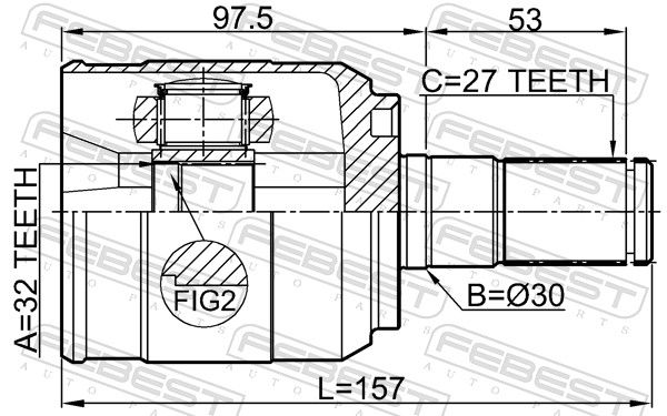 FEBEST 1211-D7AT2WD Joint Kit, drive shaft