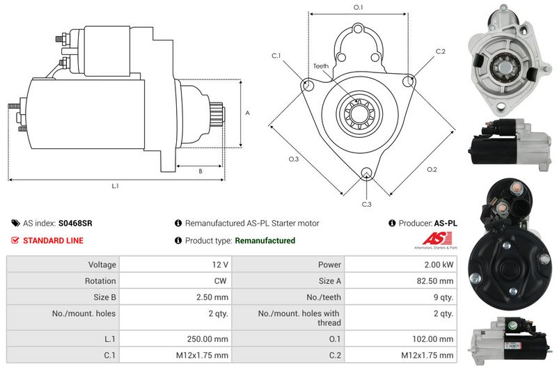 AS-PL S0468SR Starteris