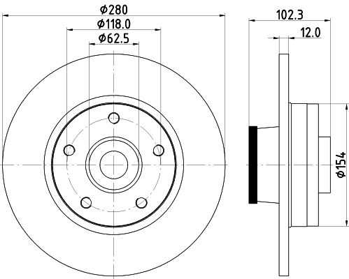 HELLA PAGID 8DD 355 123-251 Brake Disc