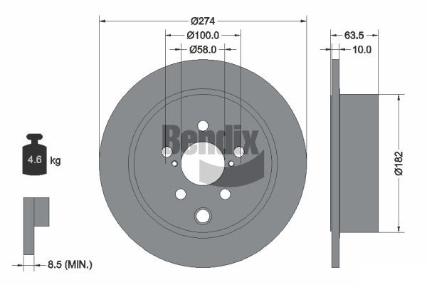 BENDIX Braking féktárcsa BDS1791