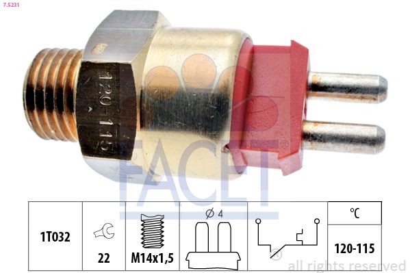 FACET Temperatuurschakelaar, radiateurventilator 7.5231