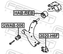 FEBEST GWAB-006 Mounting, control/trailing arm