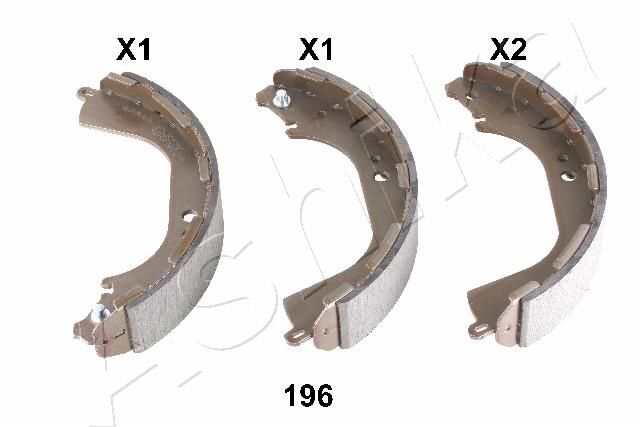 Комплект гальмівних колодок, задня вісь, 51,2мм, NISSAN PICK UP, Ashika 55-01-196