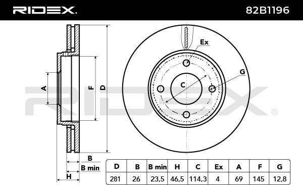 спирачен диск RIDEX
