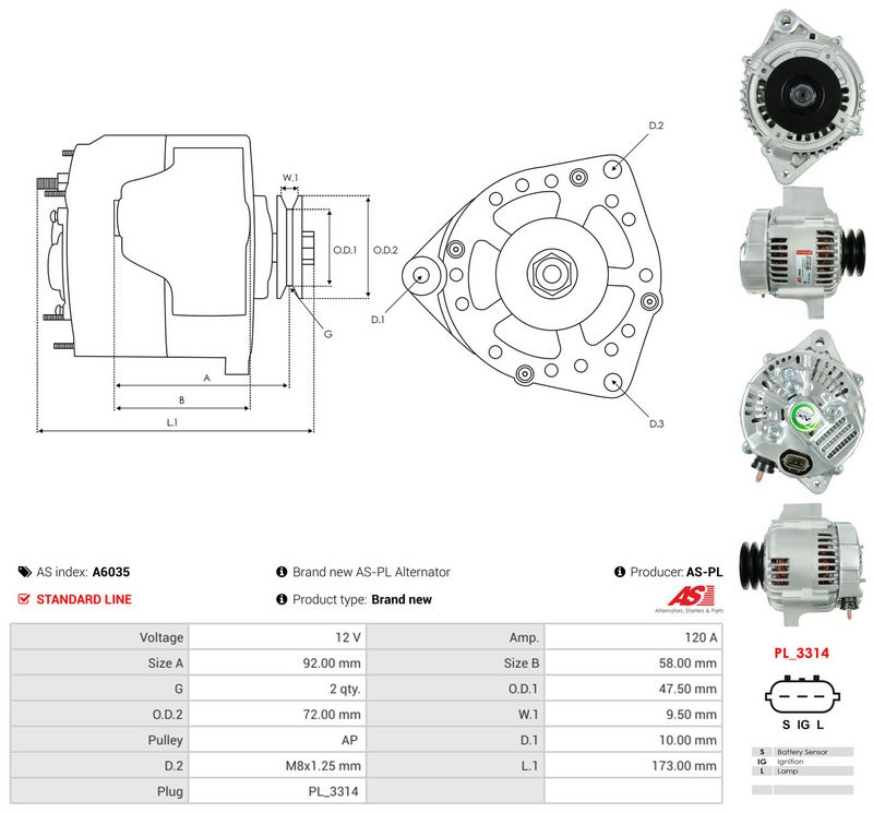 Generaator, AS-PL A6035