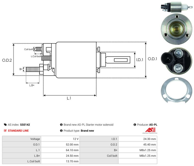 Magnetlülitus, starter, AS-PL SS0142