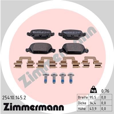 ZIMMERMANN fékbetétkészlet, tárcsafék 25410.145.2