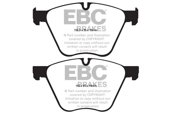 Комплект гальмівних накладок, дискове гальмо, Ebc Brakes DP42007R