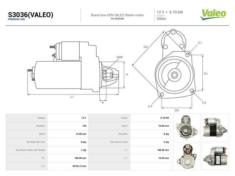 Starter, AS-PL S3036(VALEO)
