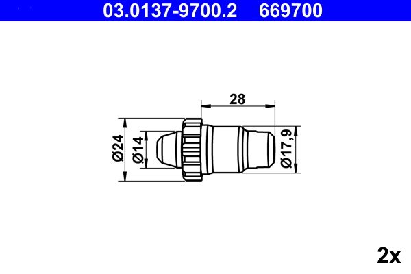 Комплект приладдя, колодка стоянкового гальма, Ate 03.0137-9700.2