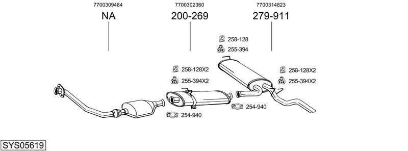 BOSAL kipufogórendszer SYS05619