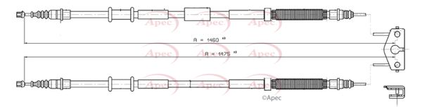 APEC Cable Pull, parking brake CAB1461