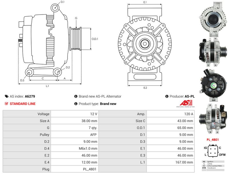 AS-PL A6279 Alternator