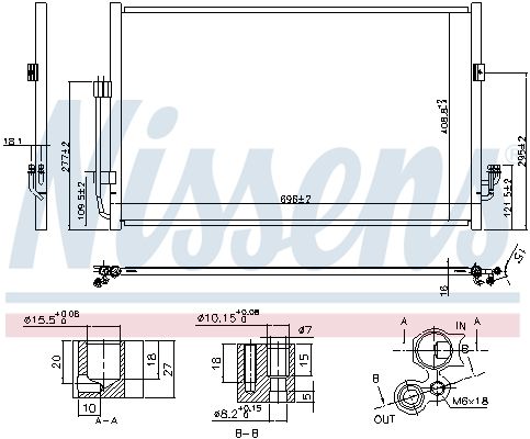 Конденсатор кондиціонера NISSAN TEANA J32R (09-) 2.5/3.5i (вир-во Nissens)